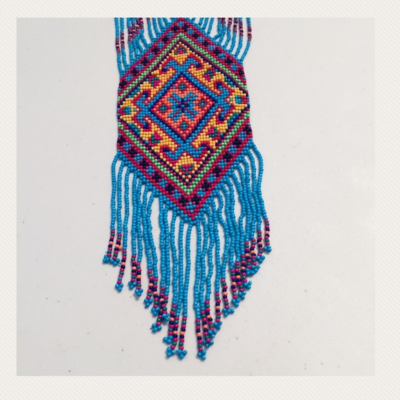 Woven Seed-Bead Boho Necklace - Picture 7 of 9